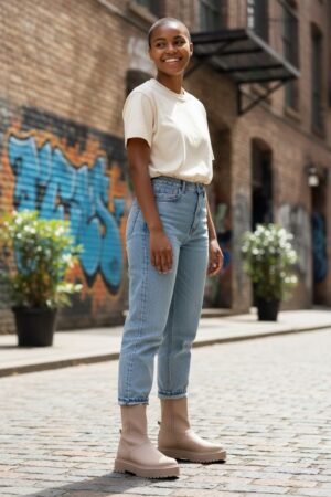 bottines rose saumon