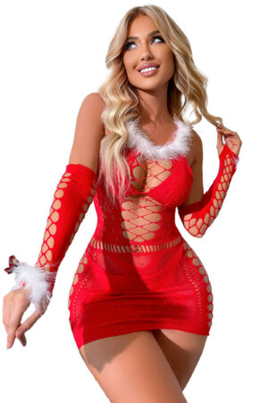 Robe mere noël sexy et mitaines