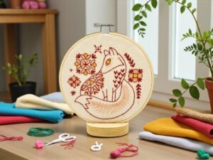 Kit de broderie imprimée Renard 25cm