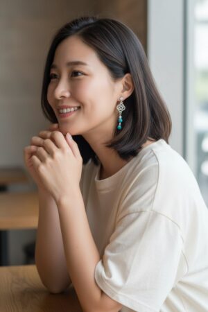 Boucles d'oreilles en pierre naturelle et attache en acier inox