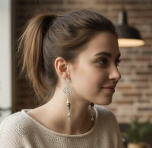 Boucles d'oreilles en pierre naturelle et attache en acier inox